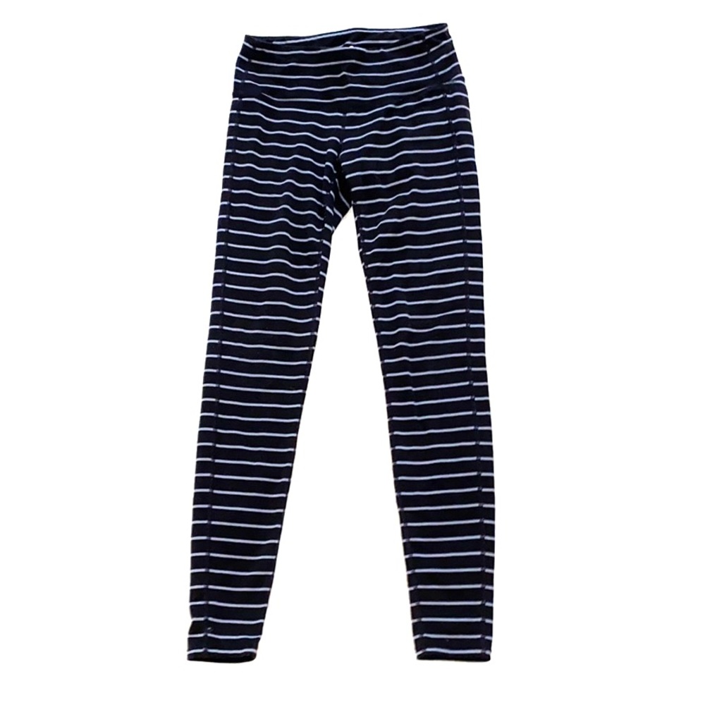 Athleta chaturanga black and grey striped tight